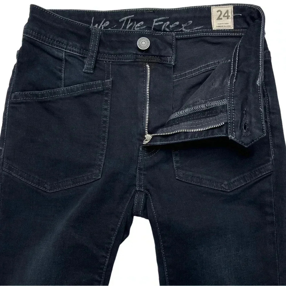 We The Free Ivy Released Hem Mid Rise Dark Navy Womens Skinny Jeans Size 24 - Picture 6 of 11